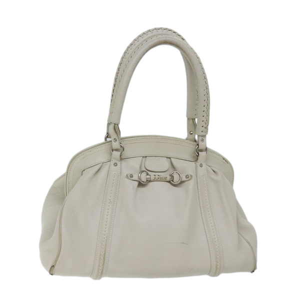 Dior Handbags - CHRISTIAN DIOR Hand Bag Leather White Auth yk11480